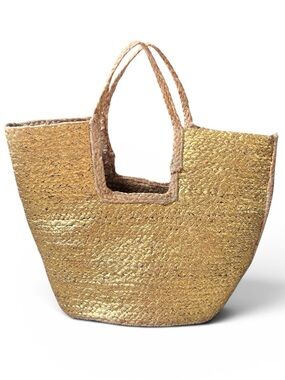 Jute Handwoven Gold Foil Shoulder
Beach Bag